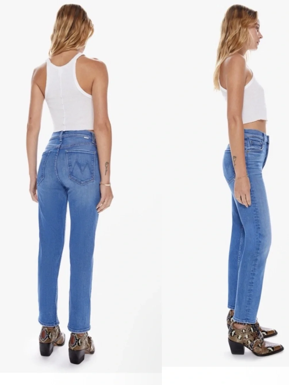 MOTHER The Tomcat High-Rise Jeans Wash Layover Sz 24 - Picture 4 of 16